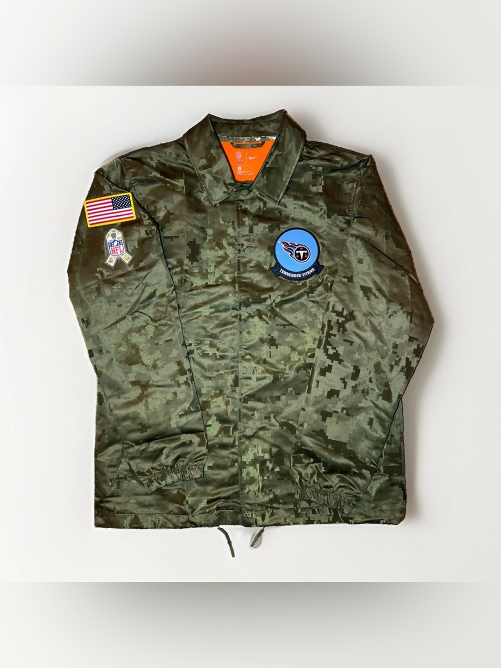 Tennessee Titans Nike Salute To Service NFL Onfield Camo Jacket Men's Large EUC